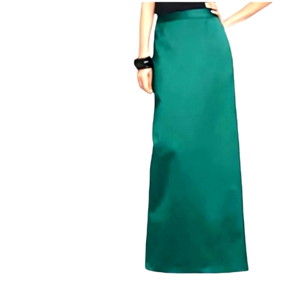 Talbots Maxi Skirt. Green sateen. 12P - Picture 1 of 12